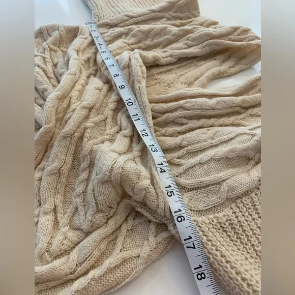 Shein Sweater Open Knit Tan Crop Top Size Large Balloon Sleeve Fashion Nova - Picture 5 of 12